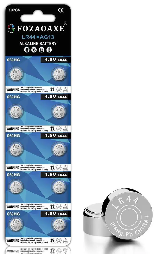 Main image of LR44 Battery 10 Pack, AG13 357 303 SR44 A76 L1154 V13GA Alkaline Button Coin Cell Batteries for Toys, Calculators & Household Gadgets, 1.5V, Reliable & Long-Lasting