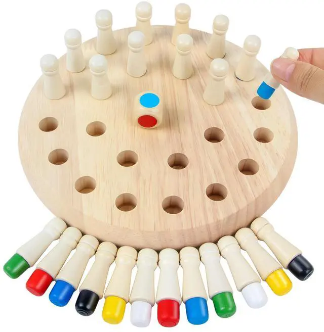 Main image of Wooden Memory Chess Matching Game Family Board Games for Kids and Adults, Designed to Enhance Concentration and Memory Skills. Suitable as a Teaching aid for Early Childhood Education
