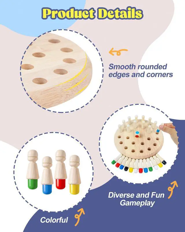 Alt view image 3 of 6 - Activities for Elderly with Dementia Wooden Memory Chess, Ideal Alzheimers Toys & Games, Fidget Blanket Alternative, Perfect Gifts for People with Dementia