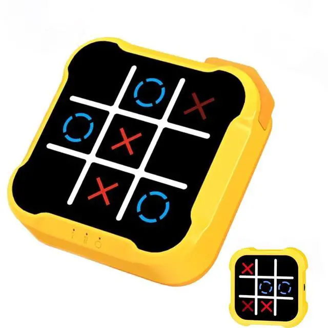 Main image of Tic Tac Toe, 4 in 1 Handheld Educational Game Machine, Electronic Tic Tac Toe Game for Education and Memory Growth, Home, Toy Board Game for Kids and Adults (Yellow)