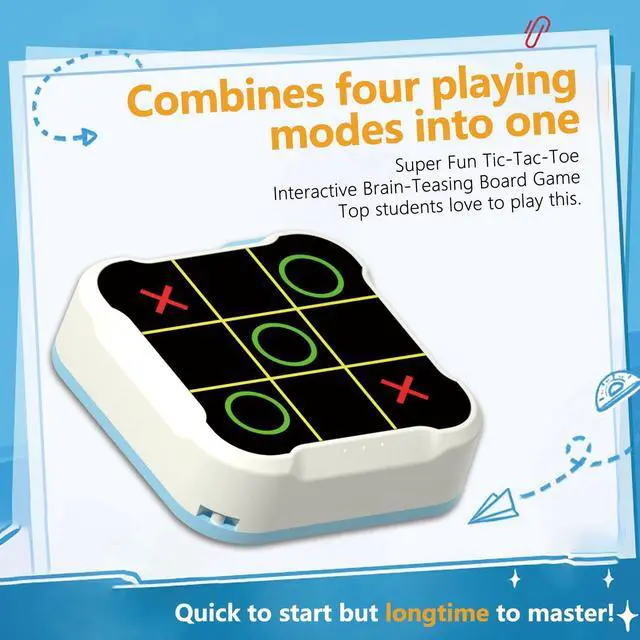 Alt view image 2 of 7 - Tic Tac Toe Bolt Game,Handheld Electric Puzzle Game Console, Board Games for Kids and Adults,Gift Ideal for Kids and Adults' Birthday(White)