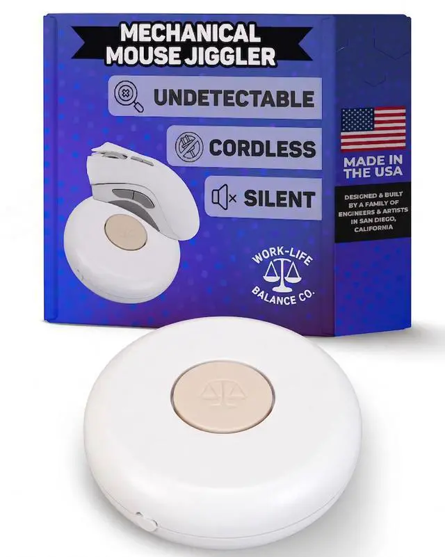 Main image of Ultra Compact Mouse Jiggler - No USB, Undetectable Cordless Wireless Device, No Software | Mechanical Mouse Mover Keeps PC Laptop Computer Awake, Silent Automatic Wiggler for Remote Work