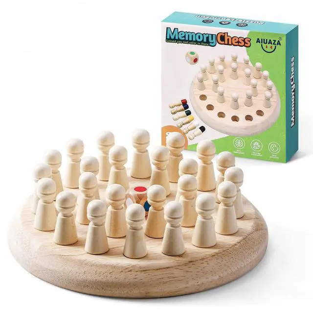 Main image of Wooden Memory Chess Matching Game: A Family Board Game Suitable for Children and Adults, Puzzle Toys Suitable for Ages 3, 4, 5, and 6, Birthday Gifts for Boys and Girls