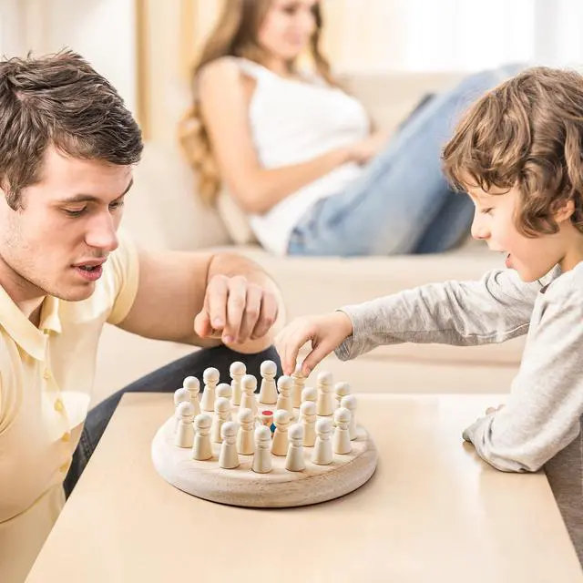 Alt view image 3 of 7 - Wooden Memory Chess Matching Game: A Family Board Game Suitable for Children and Adults, Puzzle Toys Suitable for Ages 3, 4, 5, and 6, Birthday Gifts for Boys and Girls