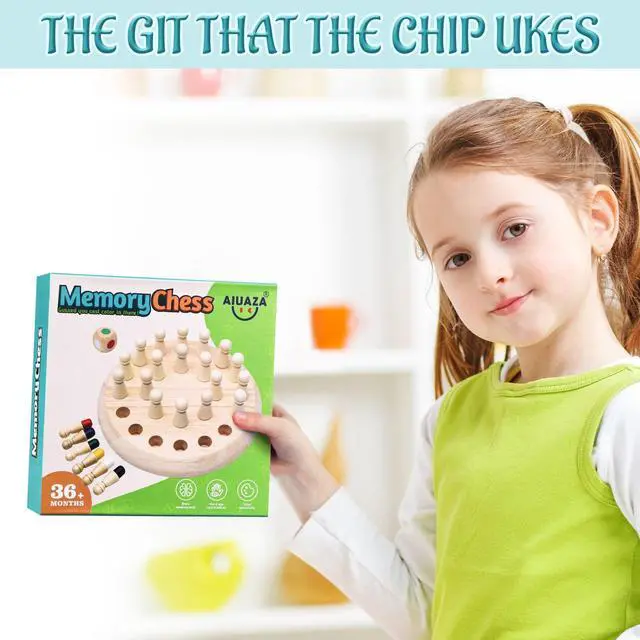 Alt view image 2 of 7 - Wooden Memory Chess Matching Game: A Family Board Game Suitable for Children and Adults, Puzzle Toys Suitable for Ages 3, 4, 5, and 6, Birthday Gifts for Boys and Girls