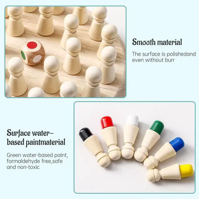 Alt view image 5 of 7 - Wooden Memory Chess Matching Game: A Family Board Game Suitable for Children and Adults, Puzzle Toys Suitable for Ages 3, 4, 5, and 6, Birthday Gifts for Boys and Girls