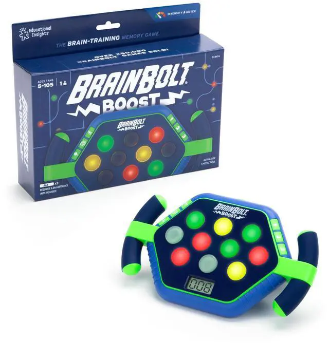 Main image of BrainBolt Boost - Handheld Electronic Memory Game, Gamer Gifts, Fidget Memory Games for Kids Ages 4-8, Single Player Brain Travel Games for Kids, Boys and Girls Gifts