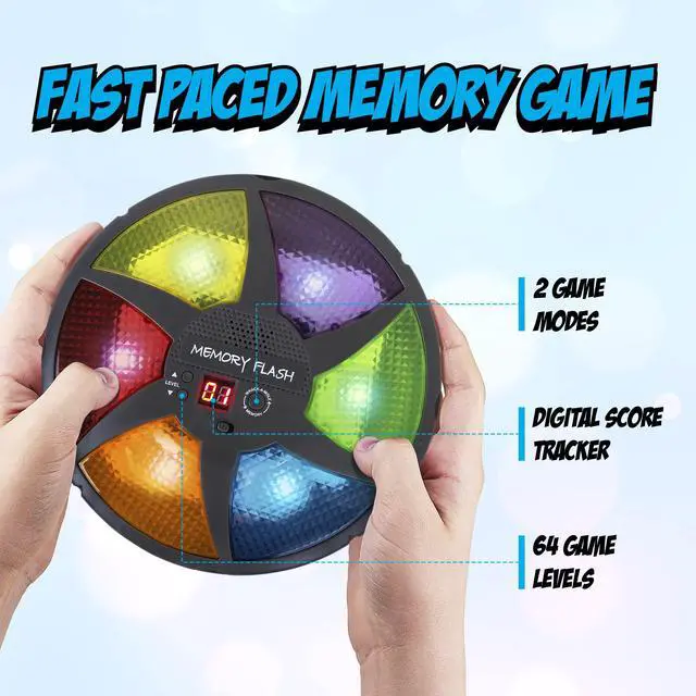 Alt view image 3 of 6 - Handheld Memory Game, Kids Electronic Games, Sequence Fun for Kids with Lights & Sounds, Brain Challenge for Boys & Girls Ages 8+