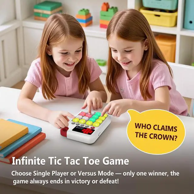 Alt view image 3 of 7 - Tic Tac Toe Game, 7-in-1 Game Machine, Handheld Electronic Puzzle Games, Portable Travel Game for Trip, Office Break, Queue Time, Birthday Gift for Kids Adult