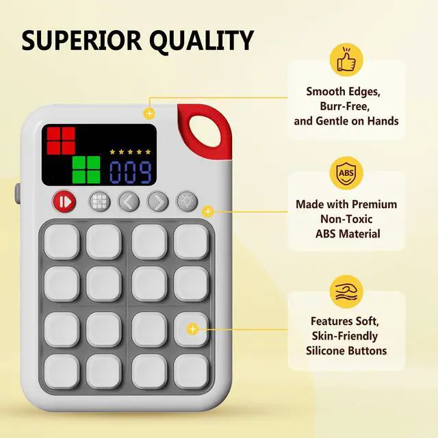Alt view image 4 of 7 - Tic Tac Toe Game, 7-in-1 Game Machine, Handheld Electronic Puzzle Games, Portable Travel Game for Trip, Office Break, Queue Time, Birthday Gift for Kids Adult