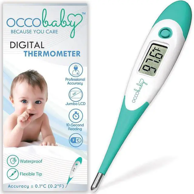 Main image of Clinical Digital Baby Thermometer - LCD, Flexible Tip, 10 Second Quick Accurate Fever Read Rectal Oral & Underarm Use - Waterproof Thermometer for Infants & Toddlers