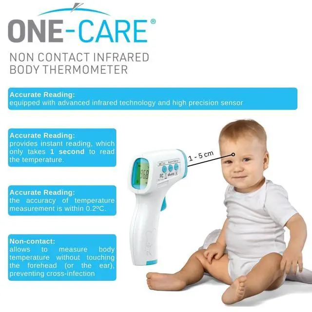 Alt view image 3 of 7 - Digital Infrared Thermometer HTD8813C - Non-Contact, Homedics Thermometer, High Accuracy, Fast Reading, Body & Room Temp, Newborn Baby to Adult, Fever Alarm, Large Display