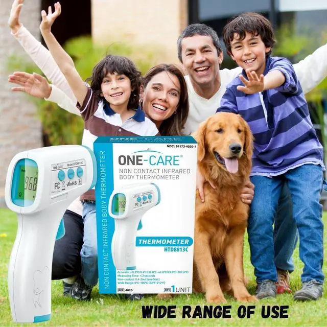 Alt view image 7 of 7 - Digital Infrared Thermometer HTD8813C - Non-Contact, Homedics Thermometer, High Accuracy, Fast Reading, Body & Room Temp, Newborn Baby to Adult, Fever Alarm, Large Display