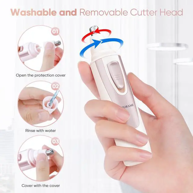 Alt view image 5 of 6 - Ear and Nose Hair Trimmer Clipper - 2026 Professional Painless Eyebrow & Facial Hair Trimmer for Men Women, Battery-Operated Trimmer with IPX7 Waterproof, Dual Edge Blades for Easy Cleansing Rose Pink