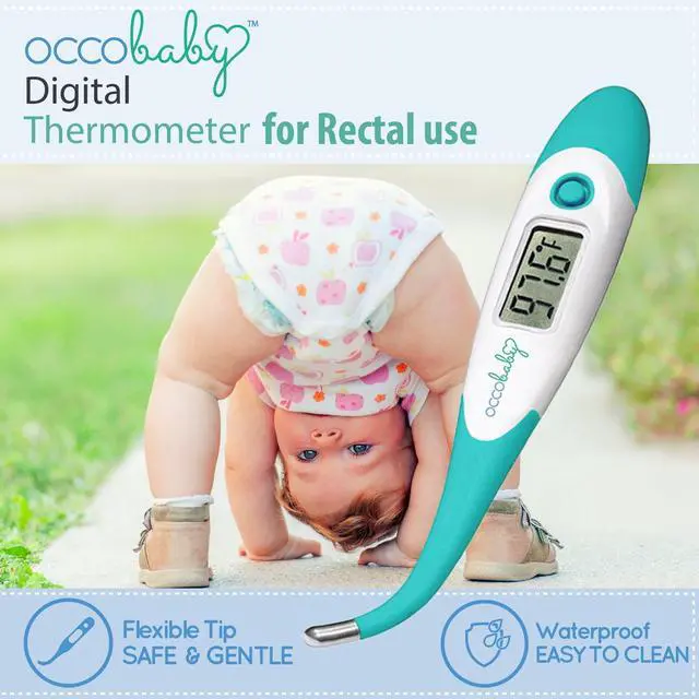 Alt view image 3 of 5 - Clinical Digital Baby Thermometer - LCD, Flexible Tip, 10 Second Quick Accurate Fever Read Rectal Oral & Underarm Use - Waterproof Thermometer for Infants & Toddlers