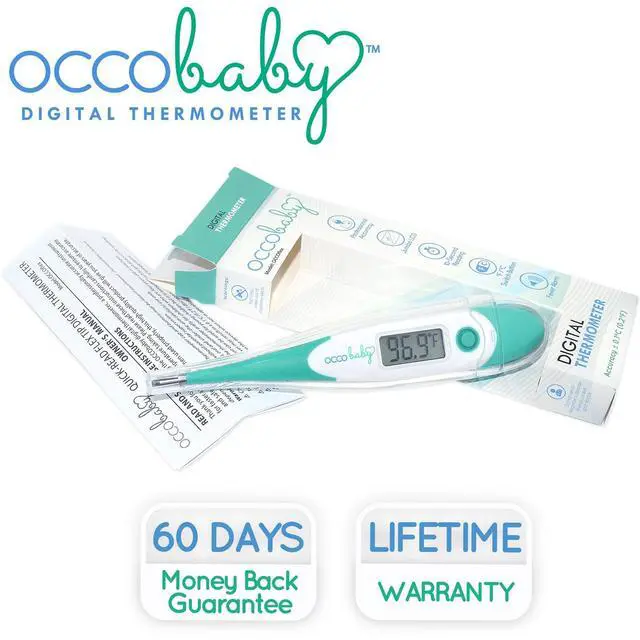 Alt view image 4 of 5 - Clinical Digital Baby Thermometer - LCD, Flexible Tip, 10 Second Quick Accurate Fever Read Rectal Oral & Underarm Use - Waterproof Thermometer for Infants & Toddlers