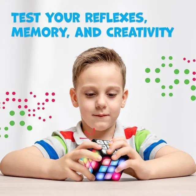 Alt view image 5 of 7 - FLASHDASH Flashing Cube Electronic Memory and Brain Game - 4-in-1 Handheld Stem Toys for Kids - Cool Gadgets, Games for Boys and Girls - Fun Family Game for Kids Ages 6-12 - Educational Gift Toy