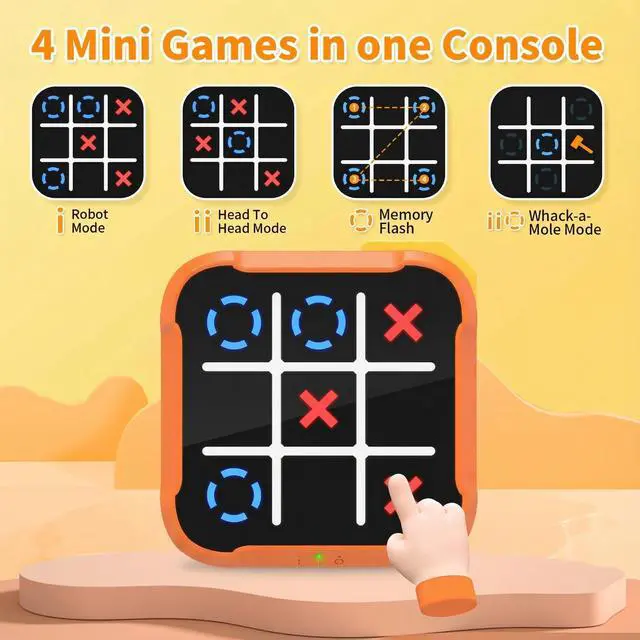 Alt view image 2 of 7 - Electronic 4-in-1 Tic Tac Toe Game, Digital Handheld Puzzle Game, Portable Toy Gifts for Educational Family Fun and Road Trips for Kids and Adults