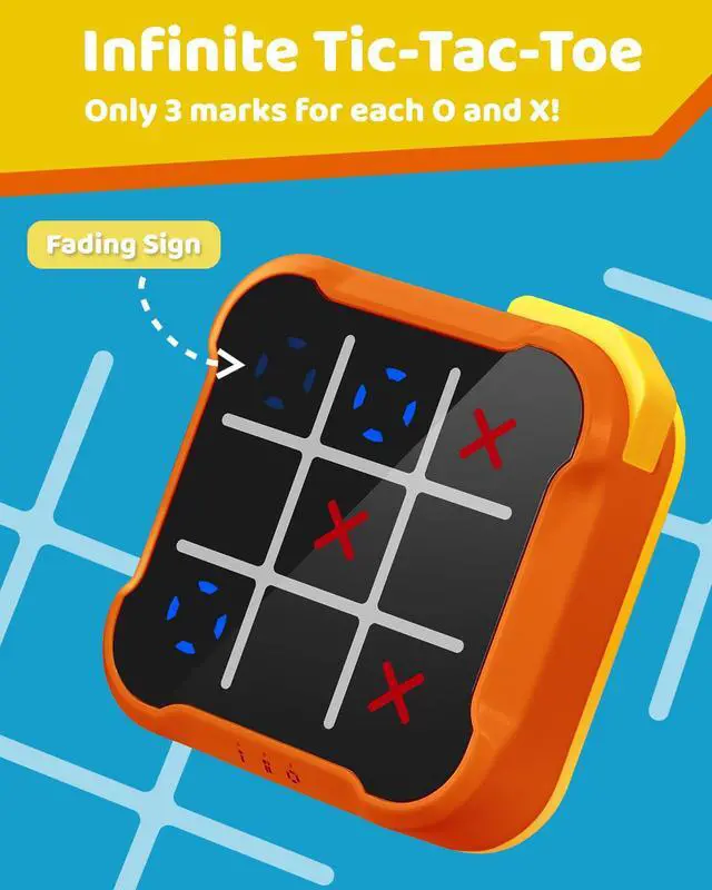 Alt view image 6 of 7 - Electronic 4-in-1 Tic Tac Toe Game, Digital Handheld Puzzle Game, Portable Toy Gifts for Educational Family Fun and Road Trips for Kids and Adults