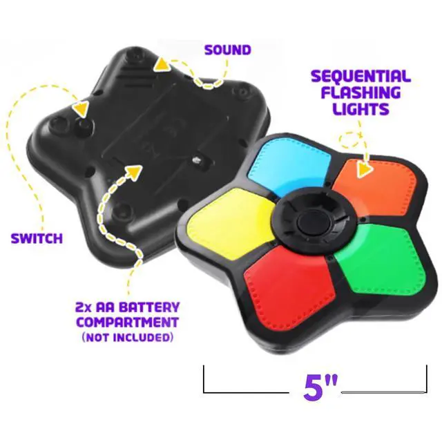 Alt view image 2 of 7 - Classic Mini Electronic Memory Game, Handheld Brain Games for Kids and Adults, Travel Toy, Ages 4-12, 1 Piece