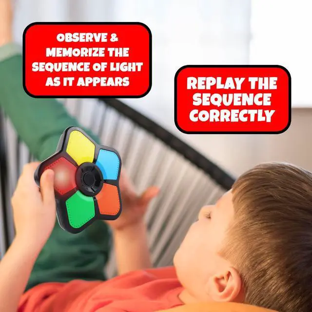 Alt view image 4 of 7 - Classic Mini Electronic Memory Game, Handheld Brain Games for Kids and Adults, Travel Toy, Ages 4-12, 1 Piece