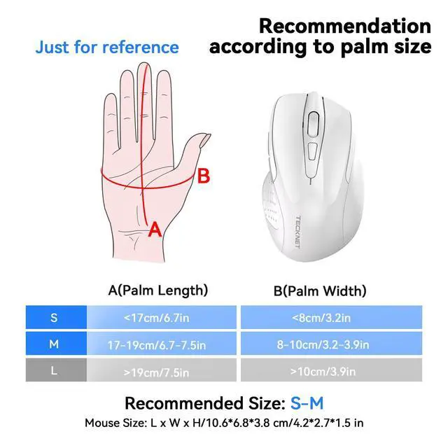 Alt view image 3 of 7 - Rechargeable Jiggler Wireless Mouse (BT5.0/3.0 & 2.4G) 4800 DPI Silent USB A & Bluetooth Mouse 6 Buttons, Wide Compatibility - White