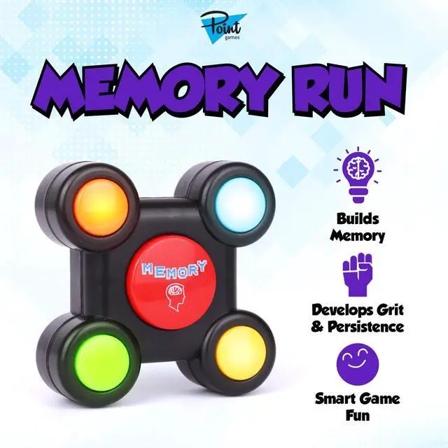 Alt view image 2 of 7 - Memory Run - Electronic Memory Handheld Game with Lights - Competitive Maze Challenge Gameplay -Cognitive Developmental Brain Teaser Puzzle Toy - Kids Ages 6+