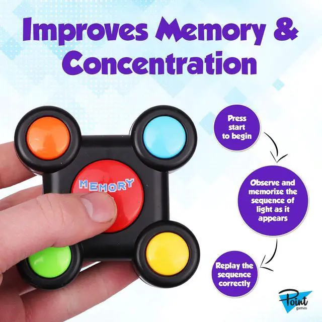 Alt view image 4 of 7 - Memory Run - Electronic Memory Handheld Game with Lights - Competitive Maze Challenge Gameplay -Cognitive Developmental Brain Teaser Puzzle Toy - Kids Ages 6+