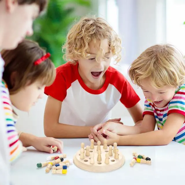 Alt view image 5 of 7 - Wooden Memory Chess Matching Game: Family Board Games for Kids and Adults, Montessori Preschool Learning Educational Toy, Birthday Gift for Age 3 4 5 6 7 8+ Boy Girl