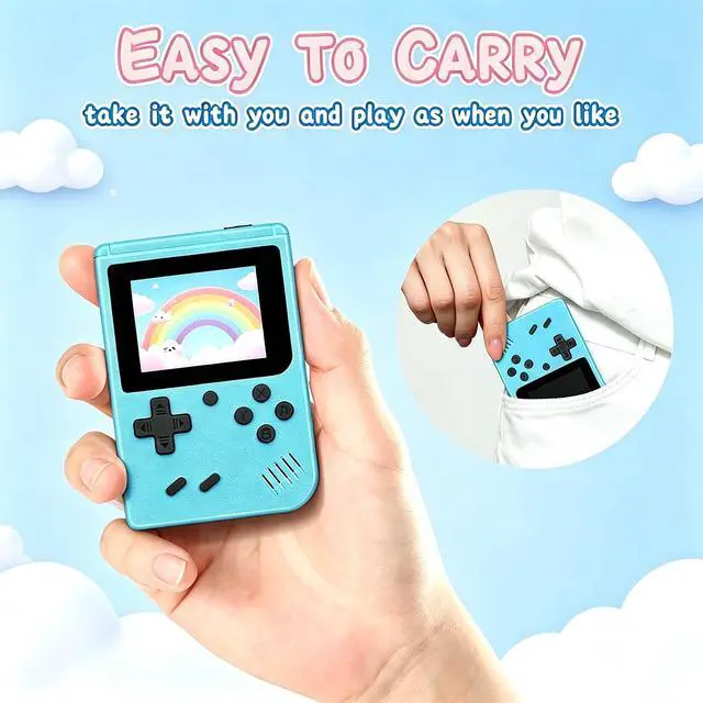 Alt view image 5 of 7 - Retro Handheld Game Console, Mini Portable Video Game Player Built-in 400 Classic Games, 3.0 Inch IPS Screen, Travel Arcade Gaming Console (Blue)