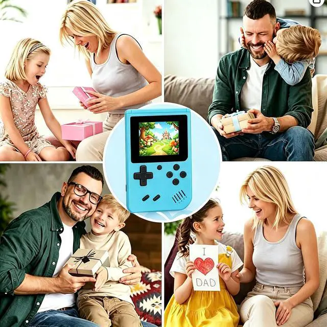 Alt view image 7 of 7 - Retro Handheld Game Console, Mini Portable Video Game Player Built-in 400 Classic Games, 3.0 Inch IPS Screen, Travel Arcade Gaming Console (Blue)