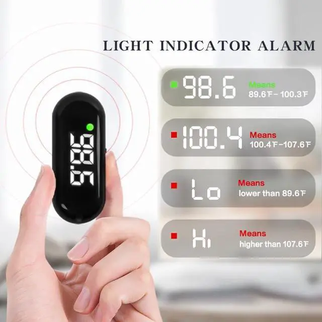 Alt view image 3 of 7 - Medical Forehead Digital Thermometer with Backlight Fever Alarm, Accurate for Adults and Kids (Black)