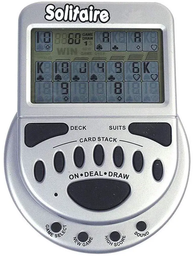 Main image of Mega Screen Handheld Solitaire Game - Klondike Style Video Play for Ages 8+
