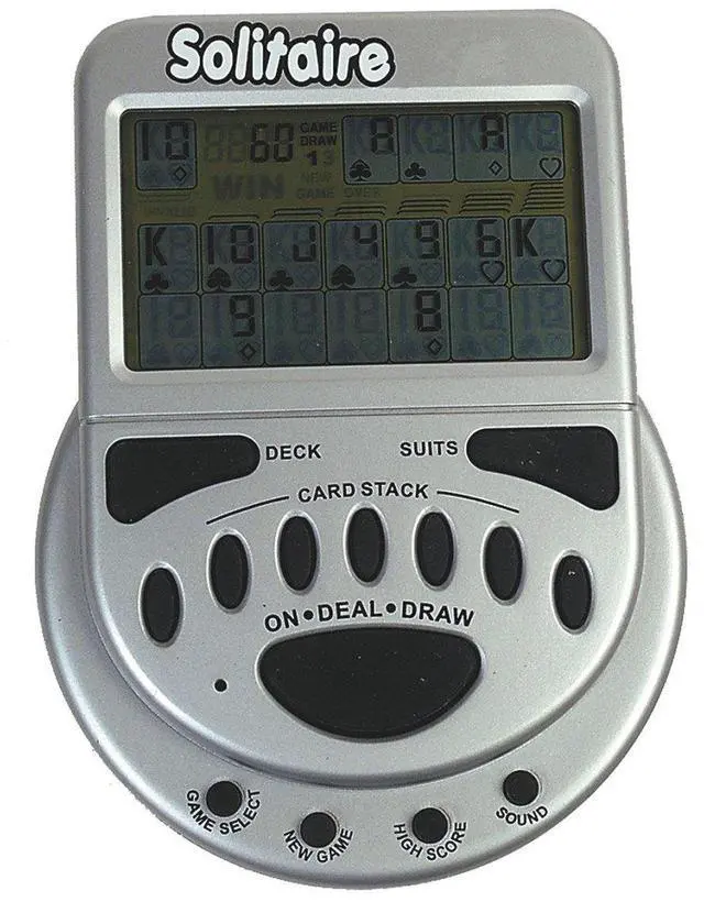 Main image of John Hansen CS3010 Mega Screen Solitaire Handheld Electronic Game, Blue