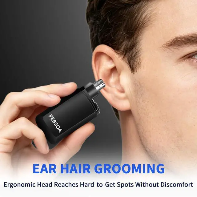 Alt view image 7 of 7 - Nose Hair Trimmer for Men and Women, USB-Rechargeable Electric Nose and Ear Hair Trimmer, Pain-Free, Waterproof and Portable, with Stainless Steel Blades, Black