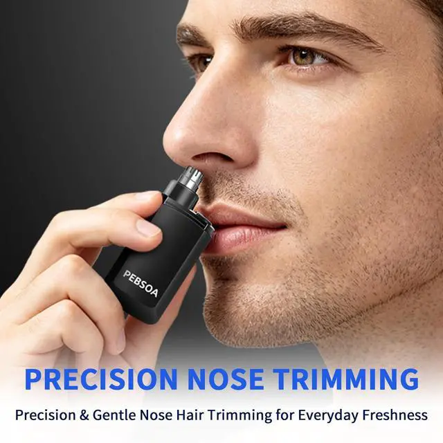 Alt view image 6 of 7 - Nose Hair Trimmer for Men and Women, USB-Rechargeable Electric Nose and Ear Hair Trimmer, Pain-Free, Waterproof and Portable, with Stainless Steel Blades, Black
