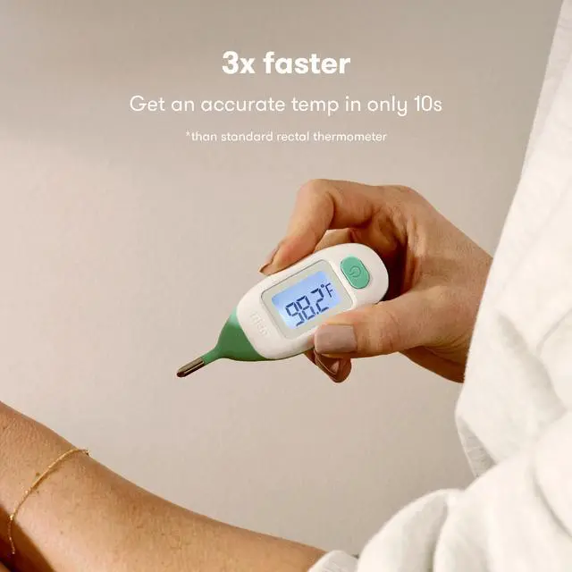 Alt view image 2 of 6 - Baby Rectal Thermometer for Babies, Digital Fever Thermometer for Babies, Newborns & Infants, Quick & Accurate Temperature Check, Water Resistant, Clear Case, Memory Holds Last 10 Readings