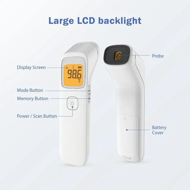 Alt view image 3 of 7 - Infrared Non Contact Forehead Thermometer, Made in Taiwan, No Touch Digital Thermometer for Adult, Baby and Children