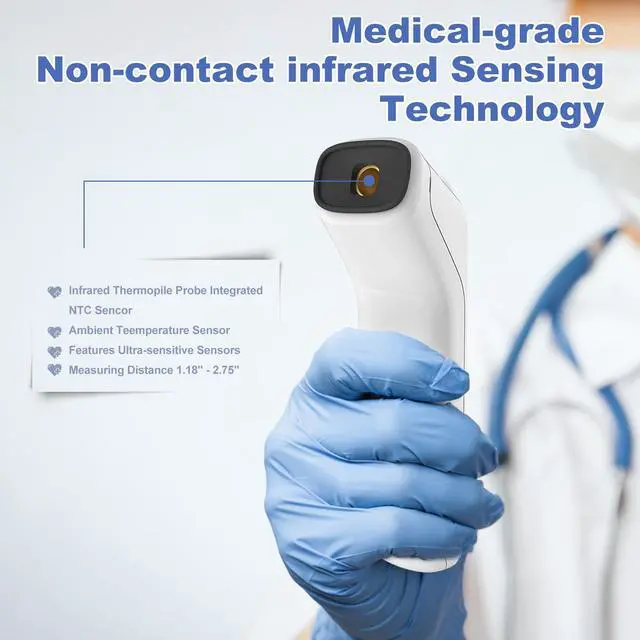Alt view image 4 of 7 - Infrared Non Contact Forehead Thermometer, Made in Taiwan, No Touch Digital Thermometer for Adult, Baby and Children