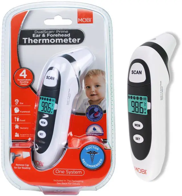 Main image of DualScan Prime Ear & Forehead Thermometer for Baby, Kids & Adults, Digital Infrared, Food & Bottle & Room Mode, 1Second Reading, Memory Recall