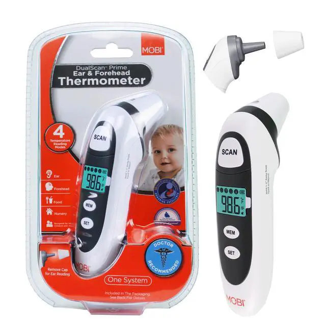 Alt view image 4 of 7 - DualScan Prime Ear & Forehead Thermometer for Baby, Kids & Adults, Digital Infrared, Food & Bottle & Room Mode, 1Second Reading, Memory Recall