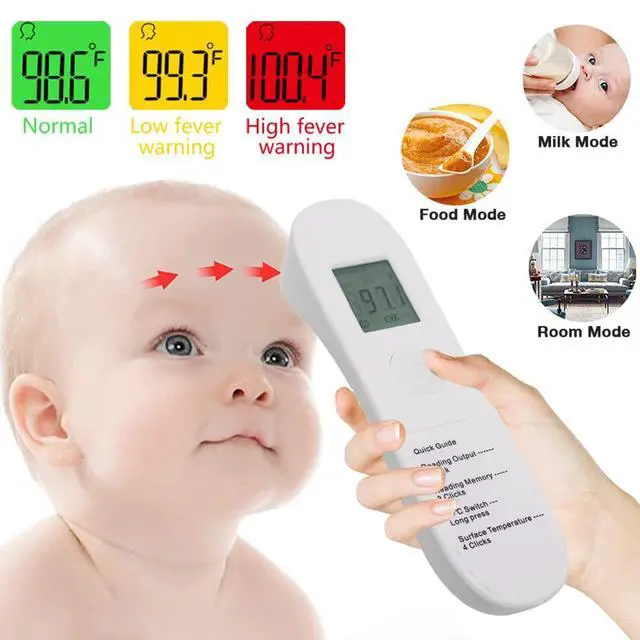 Alt view image 2 of 7 - No-Touch Forehead Thermometer, LCD Digital Infrared Thermometer for Adults Ultra-Sensitive Sensors, Large LED Digits, Quiet Vibration Feedback, Non Contact