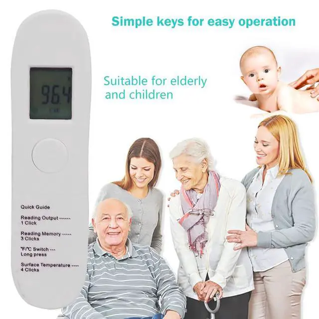 Alt view image 7 of 7 - No-Touch Forehead Thermometer, LCD Digital Infrared Thermometer for Adults Ultra-Sensitive Sensors, Large LED Digits, Quiet Vibration Feedback, Non Contact