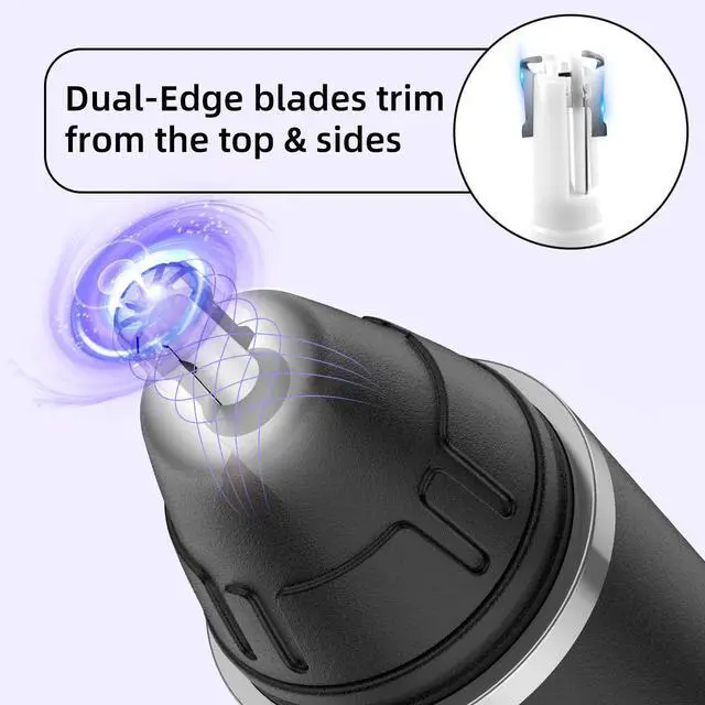 Alt view image 4 of 7 - Nose Hair Trimmer Professional Painless Eyebrow Trimmer Powerful Motor and Edge Blades for Smoother Cutting (Black)