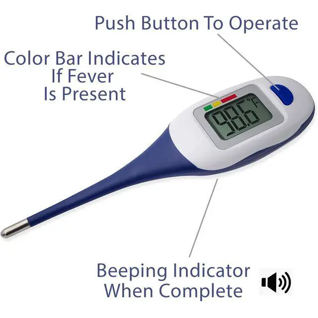 Alt view image 2 of 7 - Large Face LCD Fast Read Digital Thermometer for Adults and Children - Instant Read Thermometer for Fever Detection with Quick 10 Second Read Time ( Packaging May Vary )