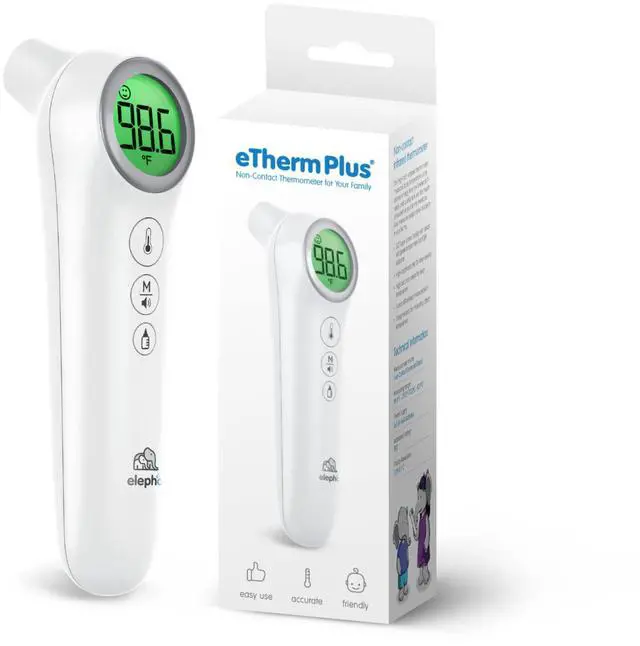 Main image of eTherm Plus Non-Contact Infrared Forehead Thermometer for All The Family; Babies to Adults Accurate & Fast Readings in 1 Second. Large LCD Display