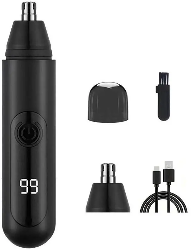 Main image of Ear and Nose Hair Trimmer Clipper for Men Women, USB Rechargeable Professional Painless Eyebrow & Facial & Ear & Nose Hair Trimmer, LED Display Dual Edge Blades for Easy Cleansing