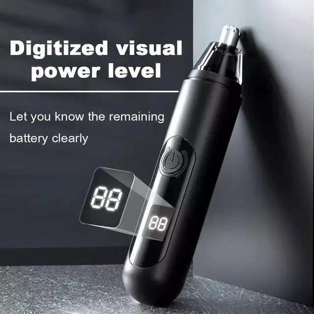 Alt view image 4 of 7 - Ear and Nose Hair Trimmer Clipper for Men Women, USB Rechargeable Professional Painless Eyebrow & Facial & Ear & Nose Hair Trimmer, LED Display Dual Edge Blades for Easy Cleansing