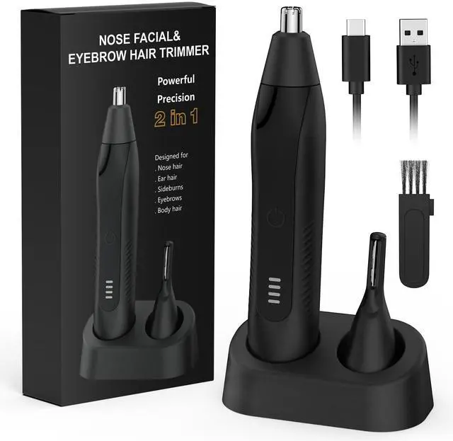 Main image of Nose Hair Trimmers for Men,Rechargeable Eyebrow Trimmer 2 in 1 Painless Multifunctional Ear and Nose Hair Trimmer with Dual Edge Blades Portable Design te07