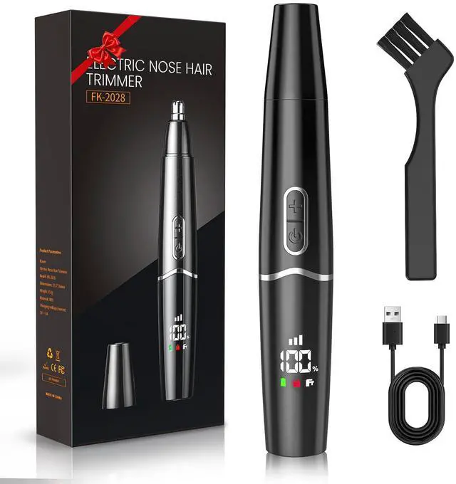 Main image of Ear and Nose Hair Trimmer with LED Display for Men Women, Painless USB Rechargeable Eyebrow & Facial & Nose Hair Trimmer Clipper, 10000 RPM Precision Tool Professional IPX7 Waterproof Dual Edge Blades